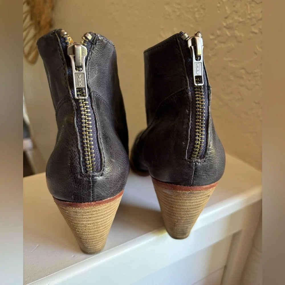 J Shoes Anthropologie Belgrave Ankle Booties Grey Leather Size 10